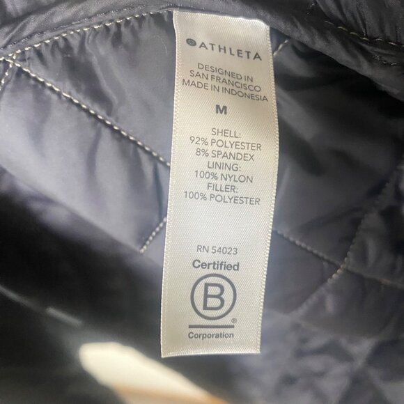 Athleta Quilted Metallic Puffer Vest Womens M Brown Gold Bronze Full Zip Layerin - Picture 4 of 12